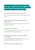 INTERPERSONAL RELATIONSHIPS FINAL&NewLine;PAPER TESTED QUESTIONS WITH VERIFIED&NewLine;ANSWERS COMPLETE STUDY SHEET&NewLine;