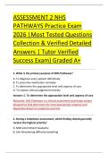 ASSESSMENT 2 NHS &NewLine;PATHWAYS Practice Exam &NewLine;2026 &vert;Most Tested Questions &NewLine;Collection & Verified Detailed &NewLine;Answers &vert; Tutor Verified &NewLine;Success Exam&rpar; Graded A&plus; 