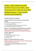 ASTRO 1 FINAL EXAM PSU EXAM &NewLine;&lpar;LATEST&rpar; Practice Exam 2026 &vert; Most &NewLine;Tested Questions Collection & Verified &NewLine;Detailed Answers &vert; Tutor Verified &NewLine;Success Exam&rpar; Graded A&plus; 