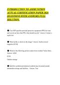 INTRODUCTION TO AMMUNITION&NewLine;ACTUAL CERTIFICATION PAPER 2026&NewLine;QUESTIONS WITH ANSWERS FULL&NewLine;SOLUTION&period;