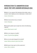 INTRODUCTION TO AMMUNITION EXAM&NewLine;MOCK TEST WITH ANSWER RATIONALES 2026