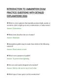 INTRODUCTION TO AMMUNITION EXAM&NewLine;PRACTICE QUESTIONS WITH DETAILED&NewLine;EXPLANATIONS 2026