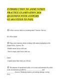 INTRODUCTION TO AMMUNITION&NewLine;PRACTICE EXAMINATION 2026&NewLine;QUESTIONS WITH ANSWERS&NewLine;GUARANTEED TO PASS&period;
