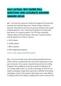 D027 ACTUAL TEST PAPER FULL&NewLine;QUESTIONS AND ACCURATE ANSWERS&NewLine;GRADED APLUS