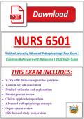 Walden University NURS 6501 Advanced Pathophysiology Final Exam &vert; Questions & Answers with Rationales &vert; 2026 Study Guide