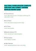 D027 FINAL PAPER UPDATED COMPLETE&NewLine;QUESTIONS AND CORRECT ANSWERS&NewLine;BUNDLED REVIEW GUIDE&NewLine;