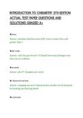 INTRODUCTION TO CHEMISTRY 5TH EDITION&NewLine;ACTUAL TEST PAPER QUESTIONS AND&NewLine;SOLUTIONS GRADED A&plus;