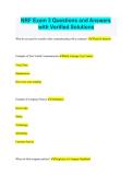 NRF Exam 3 Questions and Answers &NewLine;with Verified Solutions