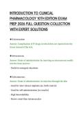 INTRODUCTION TO CLINICAL&NewLine;PHARMACOLOGY 10TH EDITION EXAM&NewLine;PREP 2026 FULL QUESTION COLLECTION&NewLine;WITH EXPERT SOLUTIONS