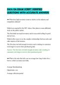 D076 OA EXAM SCRIPT VERIFIED&NewLine;QUESTIONS WITH ACCURATE ANSWERS&NewLine;