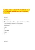 NURS 6501 WEEK 3-WEEK10 PATHOPHYSIOLOGY EXAM &NewLine;QUESTIONS AND ANSWERS BEST GRADED A&plus; LATEST  &NewLine;UPDATE 2026