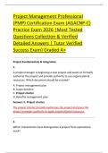 Project Management Professional &NewLine;&lpar;PMP&rpar; Certification Exam &lpar;AGACNP-C&rpar; &NewLine;Practice Exam 2026 &vert;Most Tested &NewLine;Questions Collection & Verified &NewLine;Detailed Answers &vert; Tutor Verified &NewLine;Success Exam&rpar; Graded A&plus; 