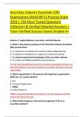 Securities Industry Essentials &lpar;SIE&rpar; &NewLine;Examination &lpar;AGACNP-C&rpar; Practice Exam &NewLine;2026 &vert; 250 Most Tested Questions &NewLine;Collection & Verified Detailed Answers &vert; &NewLine;Tutor Verified Success Exam&rpar; Graded A&plus; 
