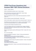 CPSS Final Exam Questions And &NewLine;Answers With 100&percnt; Solved Solutions
