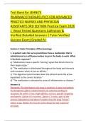 Test Bank for LEHNE&rsquo;S &NewLine;PHARMACOTHERAPEUTICS FOR ADVANCED &NewLine;PRACTICE NURSES AND PHYSICIAN &NewLine;ASSISTANTS 3RD EDITION Practice Exam 2026 &NewLine;&vert;  Most Tested Questions Collection & &NewLine;Verified Detailed Answers &vert; Tutor Verified &NewLine;Success Exam&rpar; Graded A&plus;