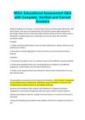 WGU- Educational Assessment Q&A &NewLine;with Complete&comma; Verified and Correct &NewLine;Answers
