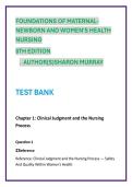 Foundations of Maternal-Newborn and Women's Health Nursing 8th Edition Murray Practice Questions &vert; Chapters 1-28 NCLEX NGN Exam Prep & Detailed Rationales&NewLine;