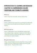 INTRODUCTION TO LEARNING AND BEHAVIOR&NewLine;CHAPTER 13 ACTUAL TEST PAPER QUESTIONS&NewLine;AND SOLUTIONS GRADED A&plus;