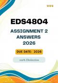 EDS4804 Assignment 2 &vert;&vert;&lpar;Answers and Guidelines&rpar;&vert; Due Date 2026
