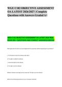 WGU C182 OBJECTIVE ASSESSMENT &NewLine;OA LATEST 2026&sol;2027 &vert; Complete &NewLine;Questions with Answers Graded A&plus; 