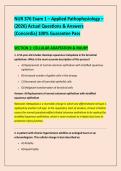 NUR 376 Exam 1 &ndash; Applied Pathophysiology &ndash; &NewLine;&lpar;2026&rpar; Actual Questions & Answers &NewLine;&lpar;Concordia&rpar; 100&percnt; Guarantee Pass 