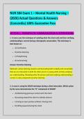 NUR 384 Exam 1 &ndash; Mental Health Nursing &ndash; &NewLine;&lpar;2026&rpar; Actual Questions & Answers &NewLine;&lpar;Concordia&rpar; 100&percnt; Guarantee Pass