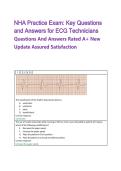 NHA Practice Exam&colon; Key Questions and Answers for ECG Technicians Questions And Answers Rated A&plus; New Update Assured Satisfaction