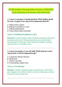 ATI RN Pediatric Nursing Online Practice A 2026&sol;2027 Exam Questions and Answers with Rationales