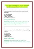 ATI RN Pediatric Nursing Online Practice C 2026&sol;2027 Exam Questions and Answers with Rationales