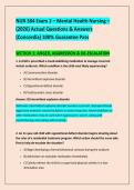 NUR 384 Exam 2 &ndash; Mental Health Nursing &ndash; &NewLine;&lpar;2026&rpar; Actual Questions & Answers &NewLine;&lpar;Concordia&rpar; 100&percnt; Guarantee Pass 
