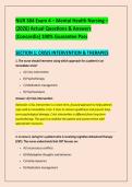 NUR 384 Exam 4 &ndash; Mental Health Nursing &ndash; &NewLine;&lpar;2026&rpar; Actual Questions & Answers &NewLine;&lpar;Concordia&rpar; 100&percnt; Guarantee Pass
