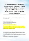 NYDFS Series 17&NewLine;55 Insurance &NewLine;Licensing Exam 2026&sol;2027 &vert; Latest &NewLine;Edition Study Guide &vert; Practice &NewLine;Questions & Detailed Answer &NewLine;Explanations &vert; Life&comma; Accident & &NewLine;Health Exam Prep 