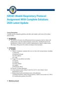 NR565 Week6 Respiratory Protocol &NewLine;Assignment With Complete Solutions &NewLine;2026 Latest Update