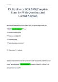 PA Psychiatry EOR 2026&vert;Complete&NewLine;Exam Set With Questions And&NewLine;Correct Answers
