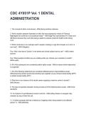 CDC 4Y051P Vol&period; 1 DENTAL ADMINISTRATION Questions with Clear Rationales &lpar;2026&sol;2027&rpar;&NewLine;
