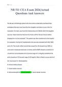 NR 511 CEA Exam 2026&vert;Actual&NewLine;Questions And Answers&NewLine;