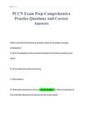 PCCN Exam Prep-Comprehensive&NewLine;Practice Questions And Correct&NewLine;Answers