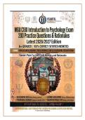 WGU C180 Introduction to Psychology Exam Prep 2026&sol;2027 &vert; 200 Practice Questions with Correct Answers & Detailed Rationales &vert; WGU C180 Study Guide