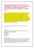 WGU PATHOPHYSIOLOGY STUDY GUIDE&colon; D236 &NewLine;PATHOPHYSIOLOGY EXAM 300 ACTUAL QUESTIONS &NewLine;AND CORRECT ANSWERS WITH RATIONALE &NewLine;LATEST UPDATE ALREADY GRADED A&plus; ASSURED &NewLine;PASS