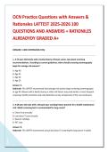 OCN Practice Questions with Answers & &NewLine;Rationales LATTEST 2025-2026 100 &NewLine;QUESTIONS AND ANSWERS &plus; RATIONILES &NewLine;ALREADYDY GRADED A&plus;