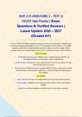 NUR 210 &lpar;MED&sol;SURG 2 - TEST 2&rpar; NCLEX Style Practice &vert; Exam Questions & Verified Answers &vert; Latest Update 2026 &ndash; 2027 &lpar;Graded A&plus;&rpar;&NewLine;