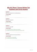 68w ALC Phase 3 Trauma Written Test Questions and Correct Answers
