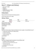 HST 309 QUIZ 1&colon; ORIGINS AND MOTIVES &vert; QUESTIONS AND ANSWERS &vert; 2026 UPDATE &vert; 100&percnt; CORRECT&period;