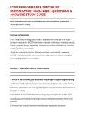 EXOS PERFORMANCE SPECIALIST CERTIFICATION EXAM 2026 &vert; QUESTIONS & ANSWERS STUDY GUIDE