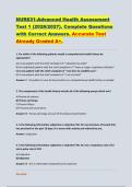 NUR631-Advanced Health Assessment &NewLine;Test 1 &lpar;2026&sol;2027&rpar;&period; Complete Questions &NewLine;with Correct Answers&period; Accurate Test &NewLine;Already Graded A&plus;&period;
