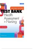TEST BANK FOR HEALTH ASSESSMENT IN NURSING 6TH EDITION BY WEBER &lpar;Answer key at the end&comma; Original Test bank&comma; 100&percnt; Verified Solutions&rpar;&NewLine;