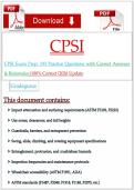 CPSI Exam Prep&colon; 193 Practice Questions with Correct Answers & Rationales&vert;100&percnt; Correct&vert;2026 Update
