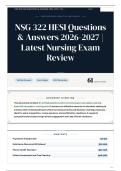 NSG 322 HESI Questions & Answers 2026-2027 Latest Nursing Exam Review