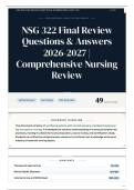 NSG 322 Final Review Questions & Answers 2026-2027 Comprehensive Nursing Review