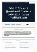 NSG 322 Exam 1 Questions & Answers 2026-2027 Latest Verified Exam